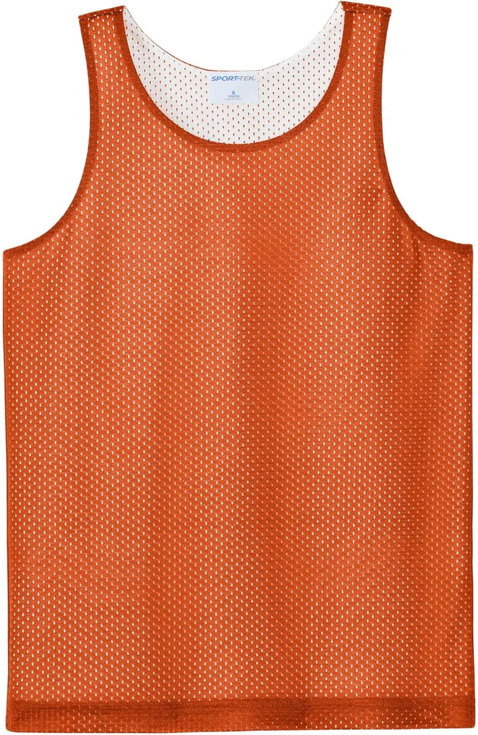 Детский топ SPORT-TEK, дышащий, реверсивный, Deep Orange/White