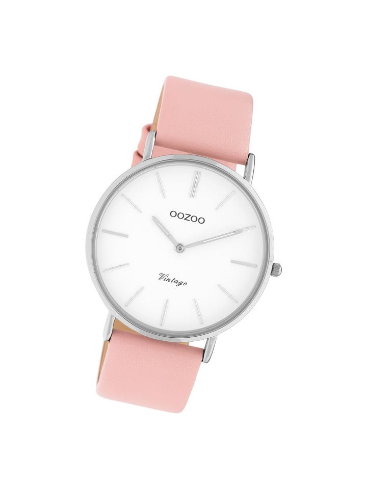 

Аналоговые наручные часы Oozoo Vintage Series, розовые, большие (примерно 40 мм)