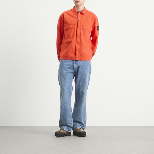 Рубашка-куртка из рипстопа на молнии Stone Island, Scarlet — фото 4