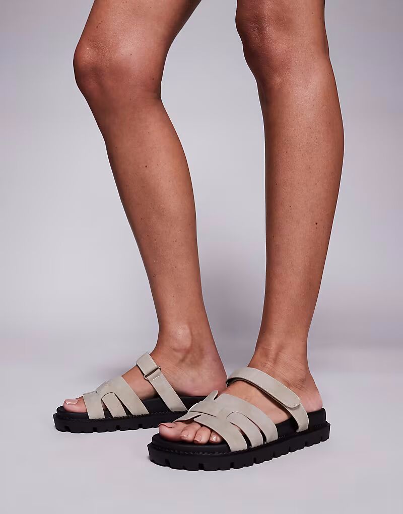 Босоножки Simmi London Adelle с ремешком серо-коричневого цвета SIMMI Shoes