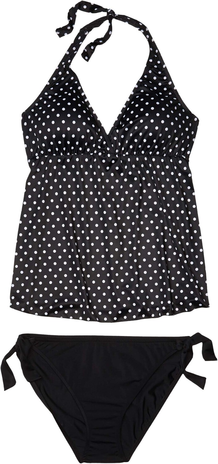 

Купальник Prego Maternity Wear Dot-Retro Halter Swimset, цвет Black/White
