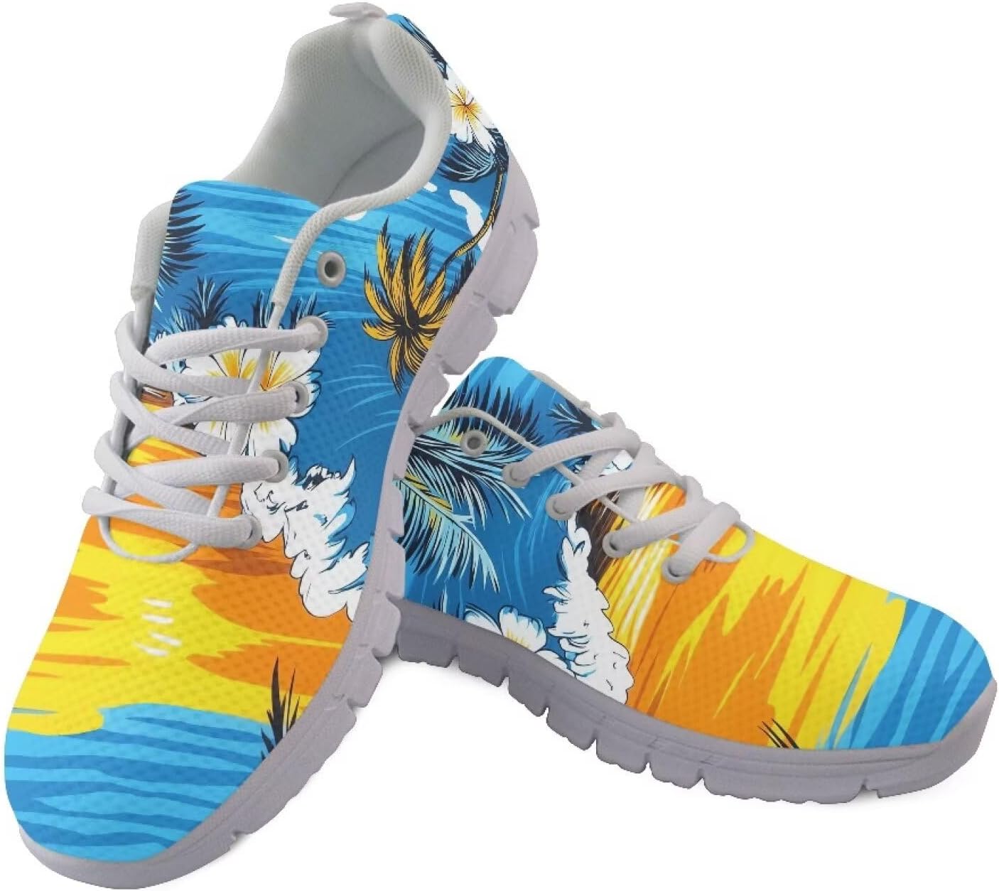 

Кроссовки для гавайского отдыха - дышащий цветочный принт и быстросохнущий дизайн для пляжа/походов (мужчины/женщины) Giftpuzz, Hawaiian Beach