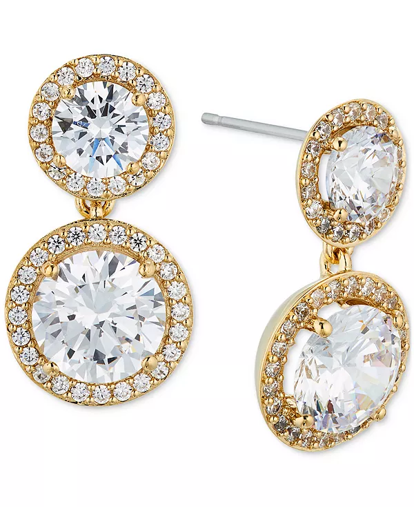 

Серьги-Подвески с круглыми ореолами из кубического циркония Eliot Danori, gold