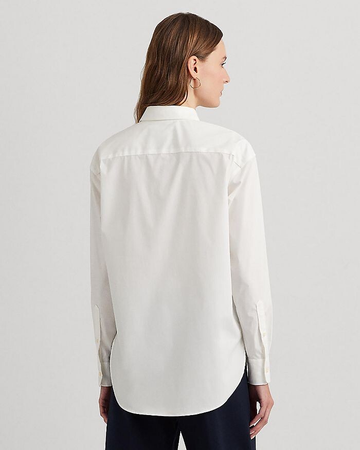 Рубашка на пуговицах из эластичного хлопка Lauren Ralph Lauren, белый — фото 3
