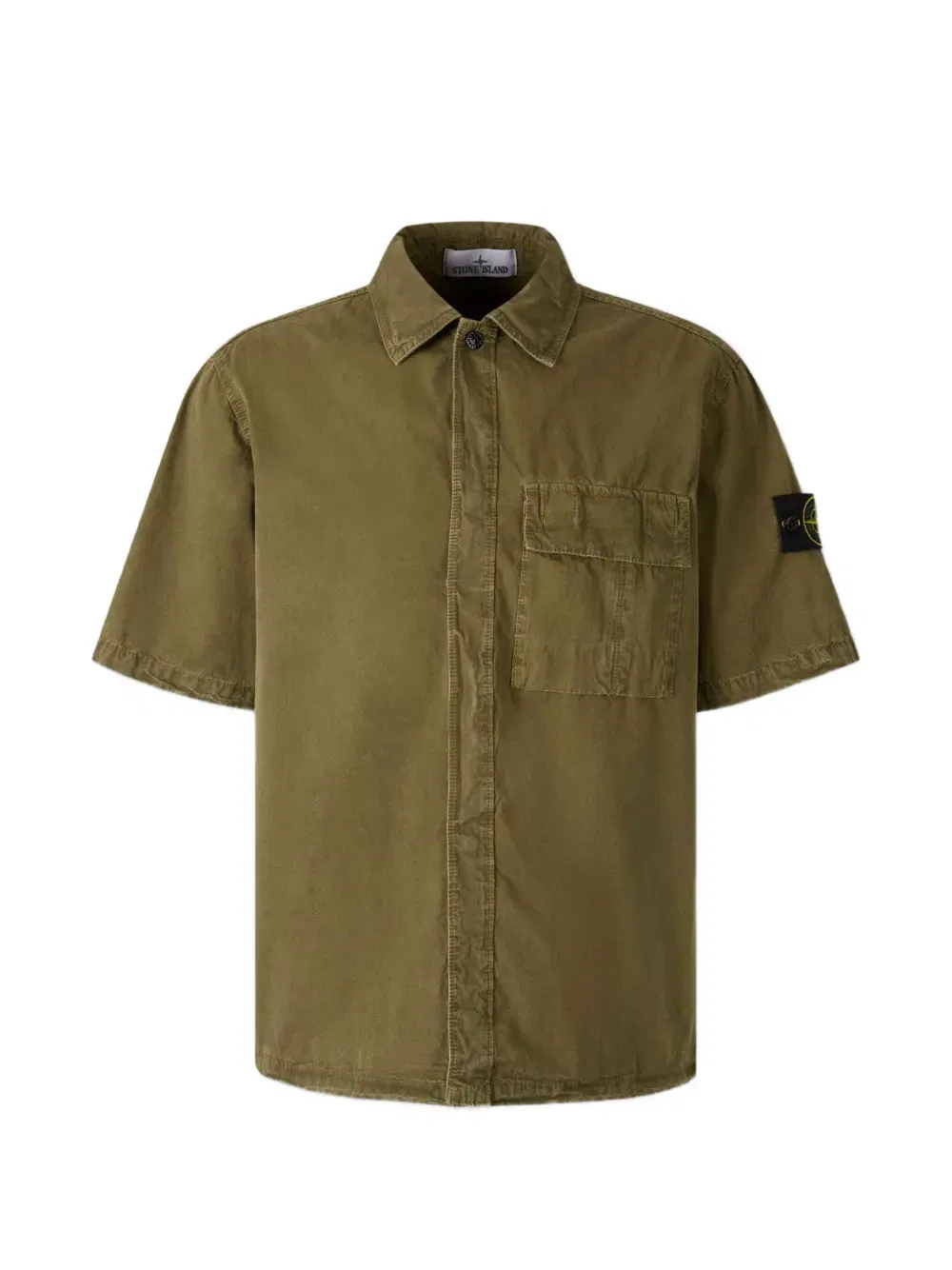 Рубашка с коротким рукавом и нагрудным карманом Stone Island, зеленый