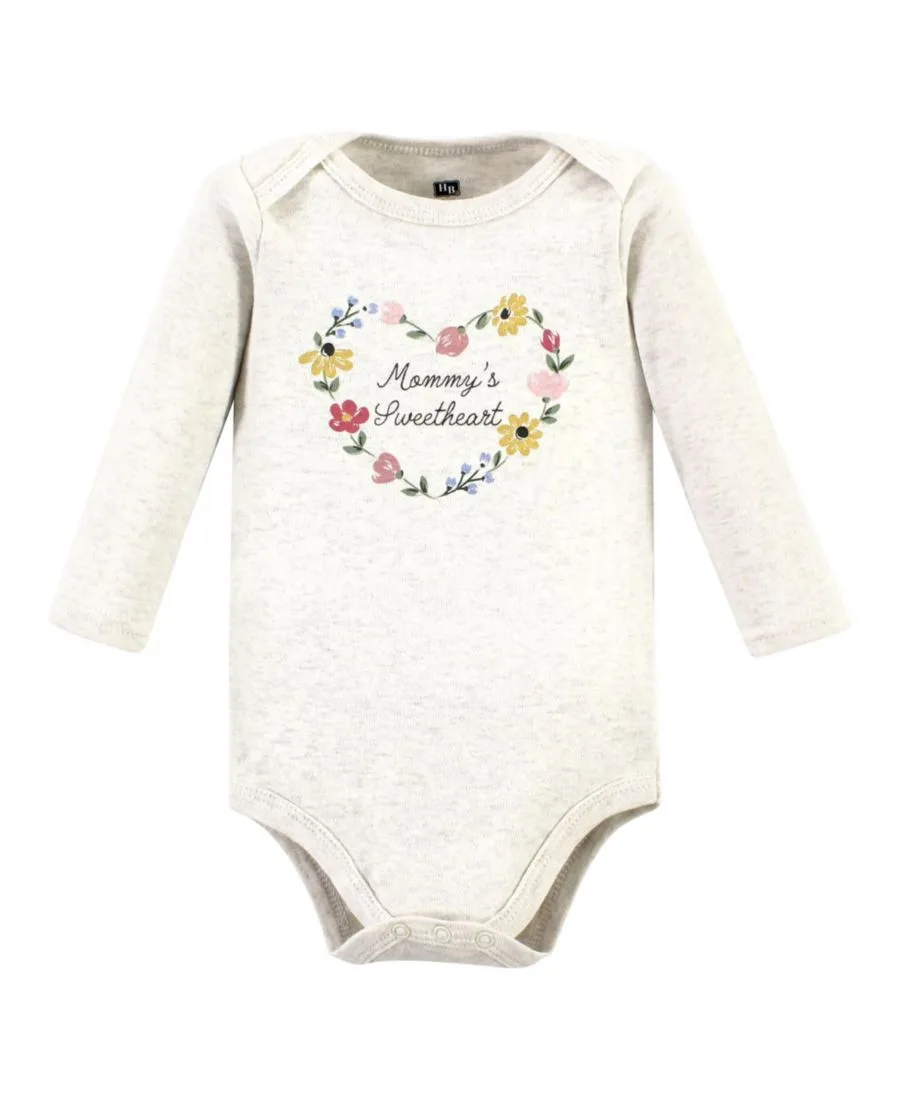 Комплект из 3 хлопковых боди с длинными рукавами Hudson Baby, Soft Painted Floral — фото 3