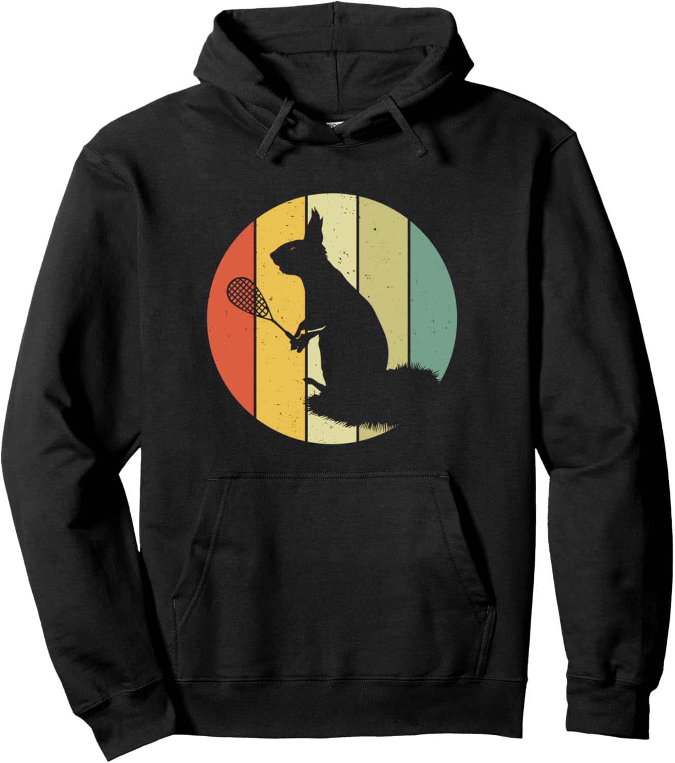 

Забавная толстовка с изображением белки, играющей в сквош Squash Player Squash Squirrel, черный