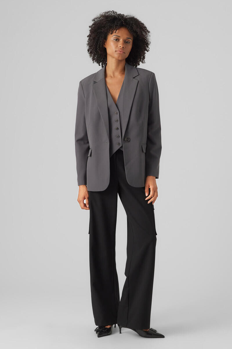 

Классический пиджак прямого кроя Vero Moda, серый