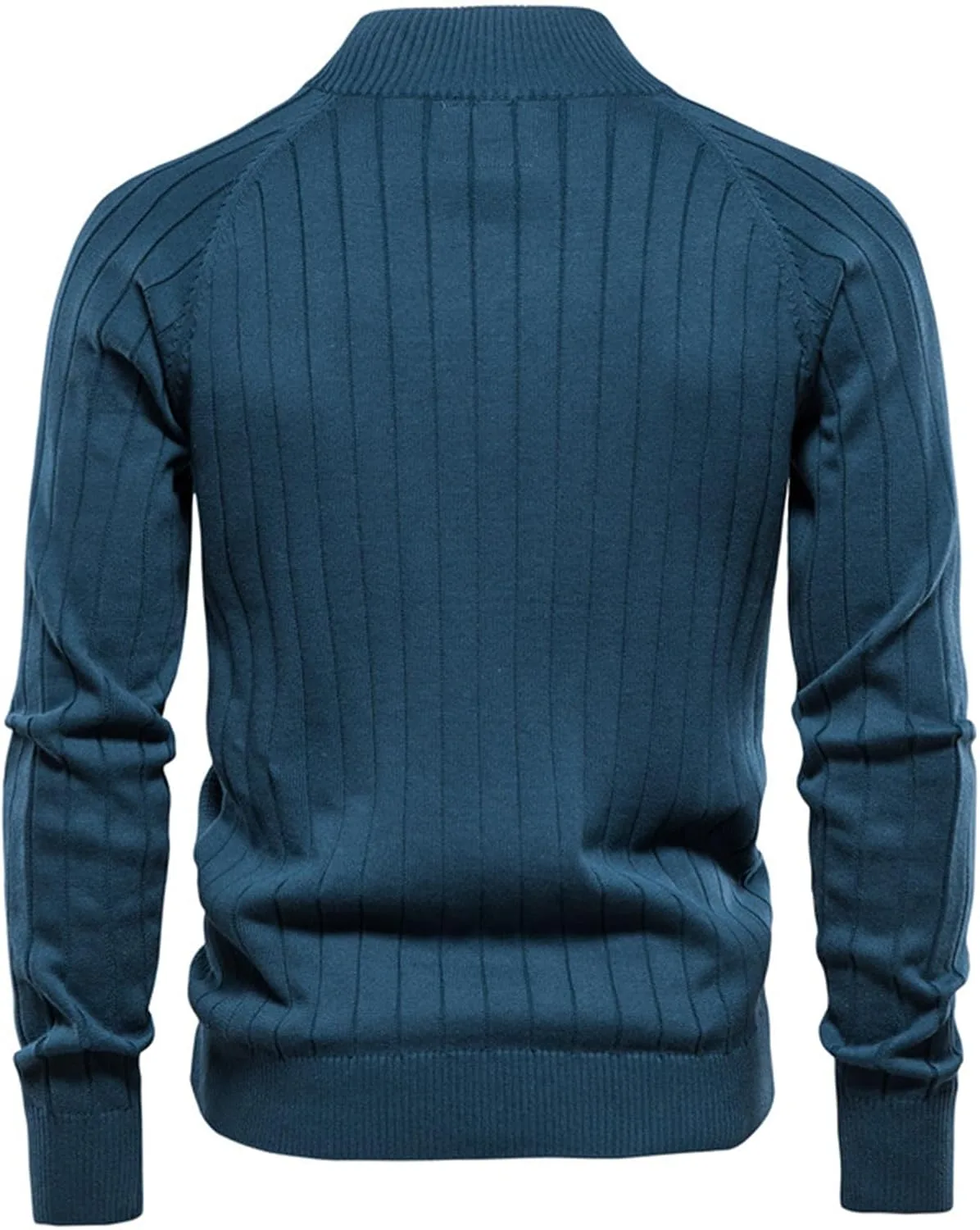 Мужской кардиган на молнии вязаный с длинным рукавом slim fit — фото 2