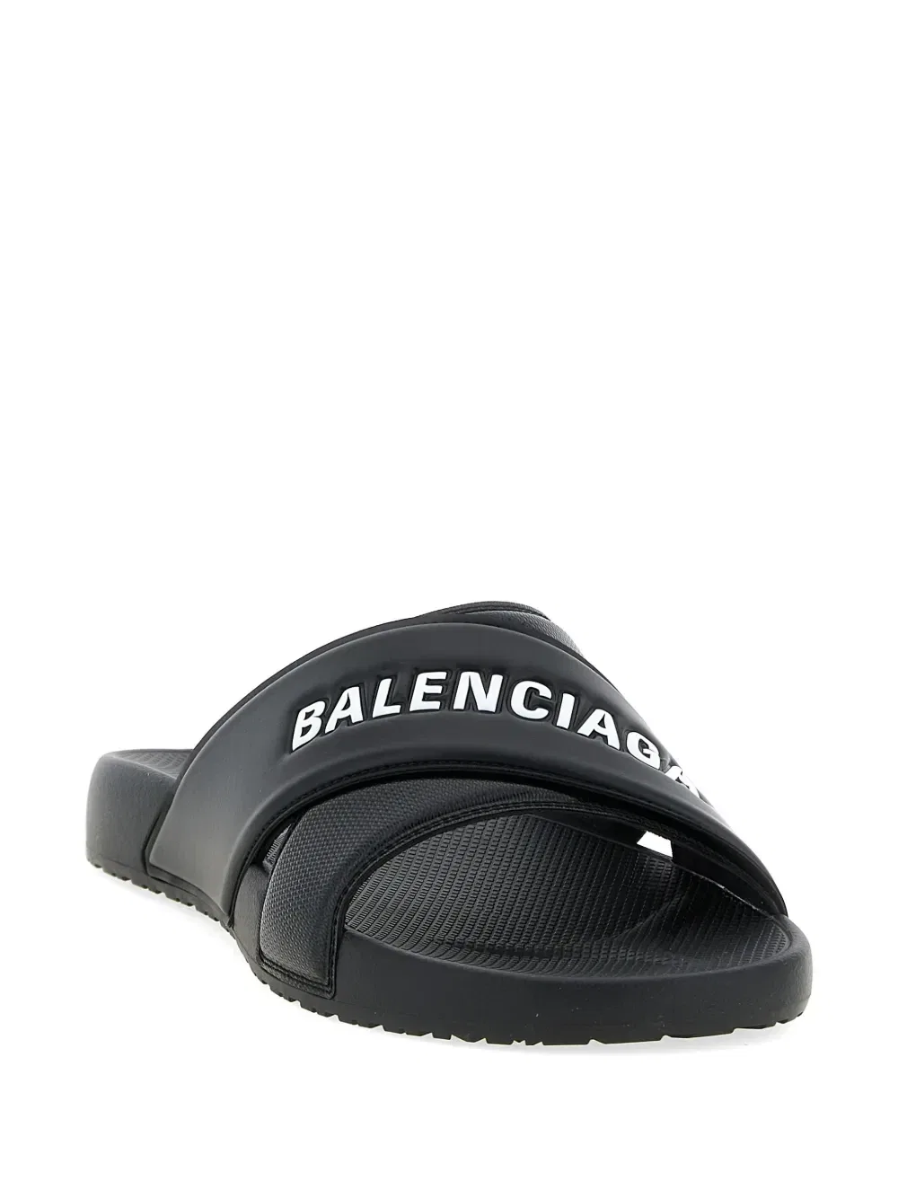 Сланцы Sporty Pool из рельефной кожи Balenciaga, черный — фото 2
