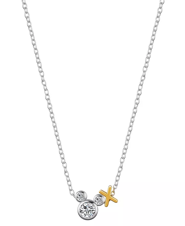 

Ожерелье с подвеской в виде инициала Микки Мауса из кубического циркония без подписи Disney, two-tone-x