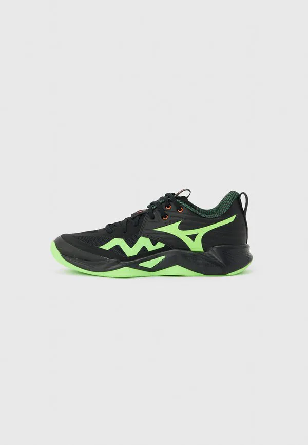 Волейбольные кроссовки wave momentum pro Mizuno, Black/Glowing Apple/Mandarin Orange