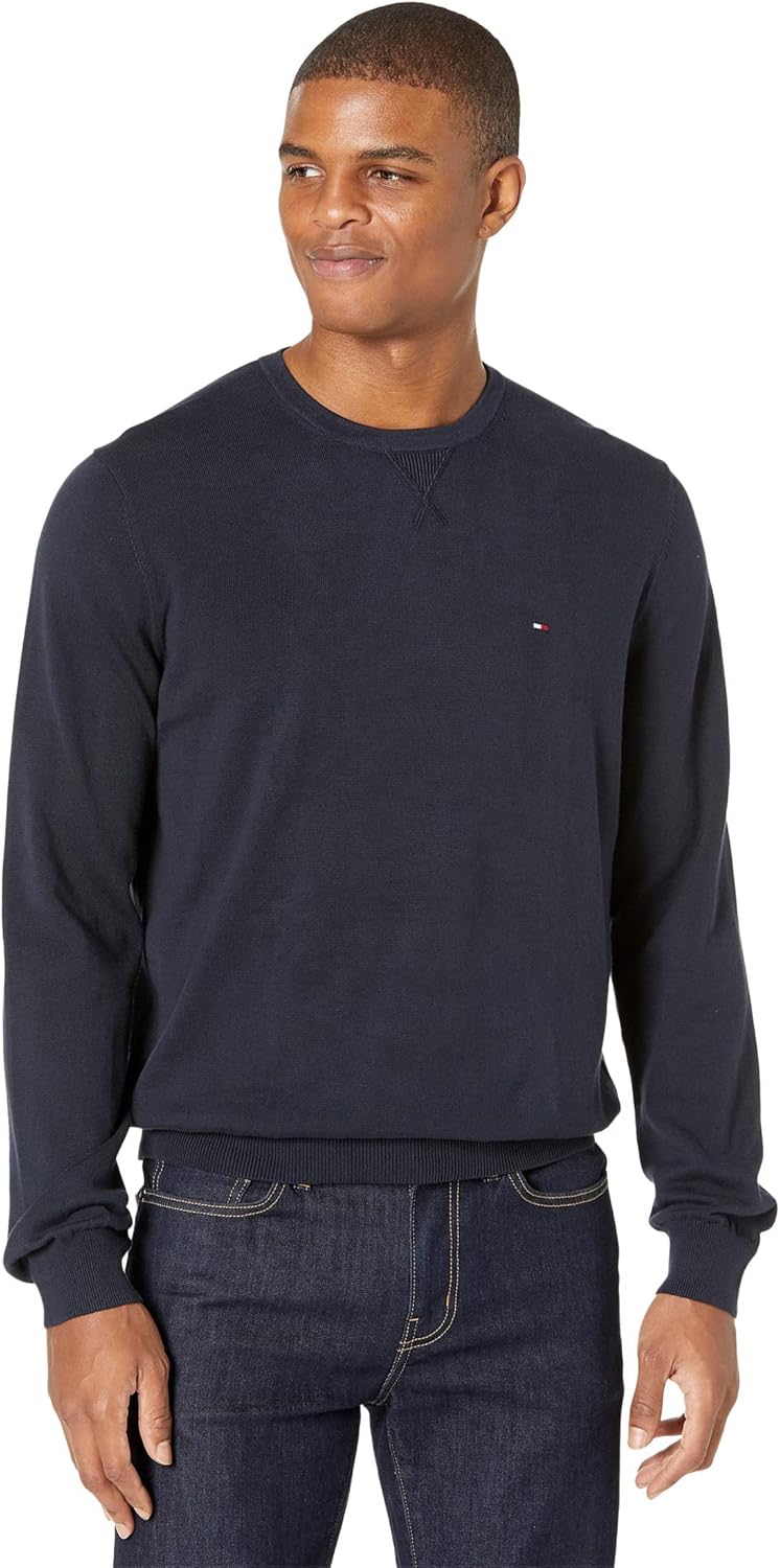 

Мужской однотонный свитер с круглым вырезом Tommy Hilfiger, Sky Captain