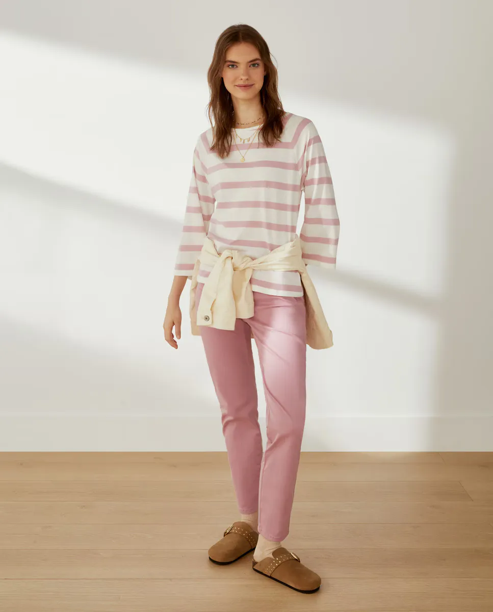 

Женская футболка с рукавами реглан Southern Cotton, розовый