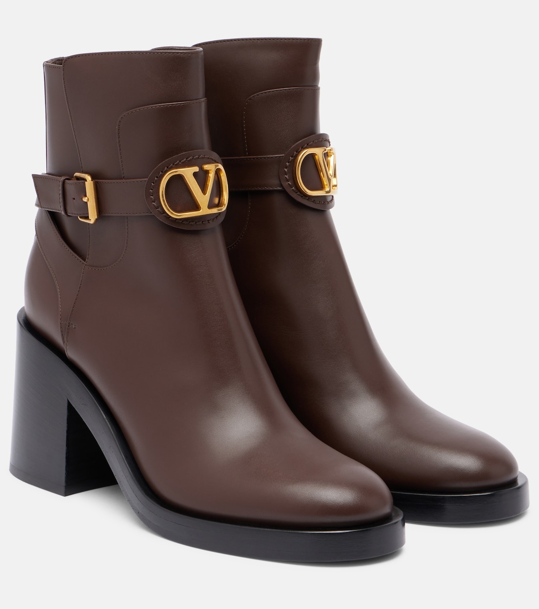 Кожаные ботильоны VLogo 70 Valentino Garavani, Fondant