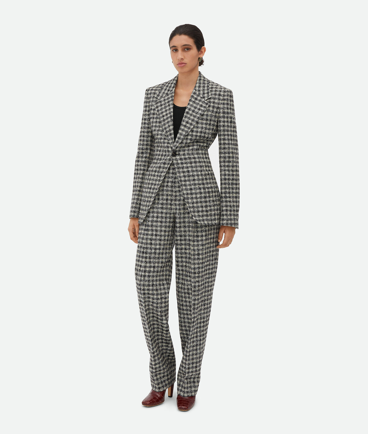 

Пиджак из шерсти букле в клетку Bottega Veneta