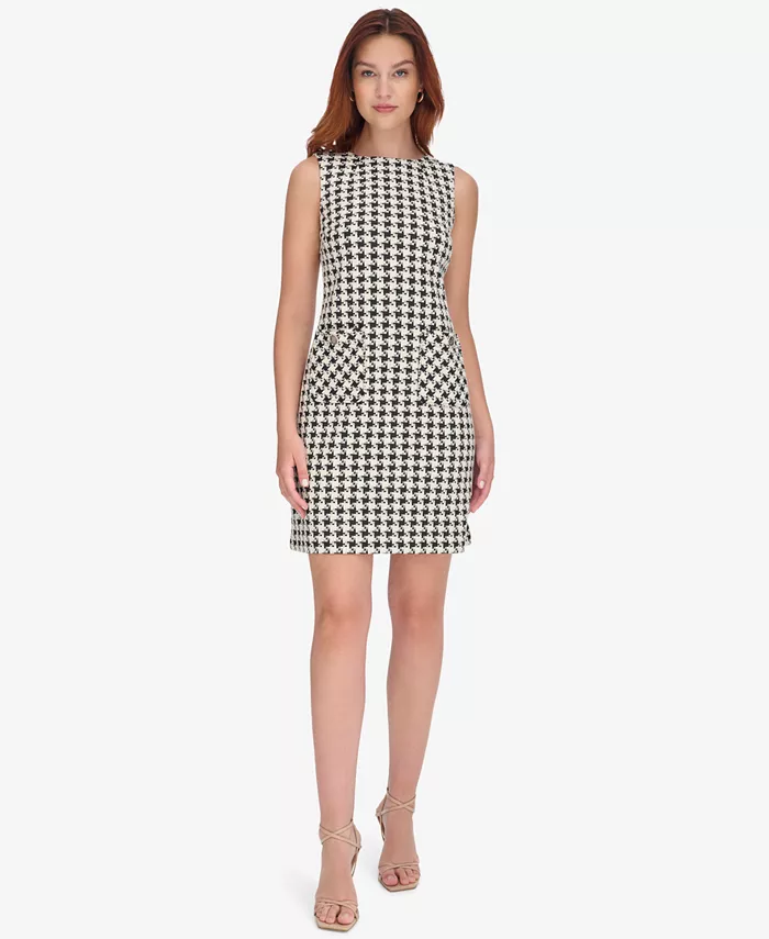 

Женское вязаное платье-сарафан в клетку гусиная лапка Tommy Hilfiger, мультиколор