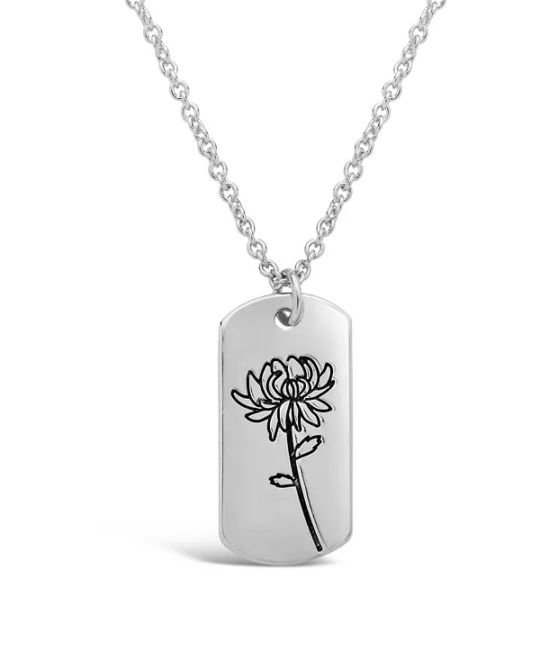 

Женское ожерелье с цветком рождения Sterling Forever, november/chrysanthemum/silver