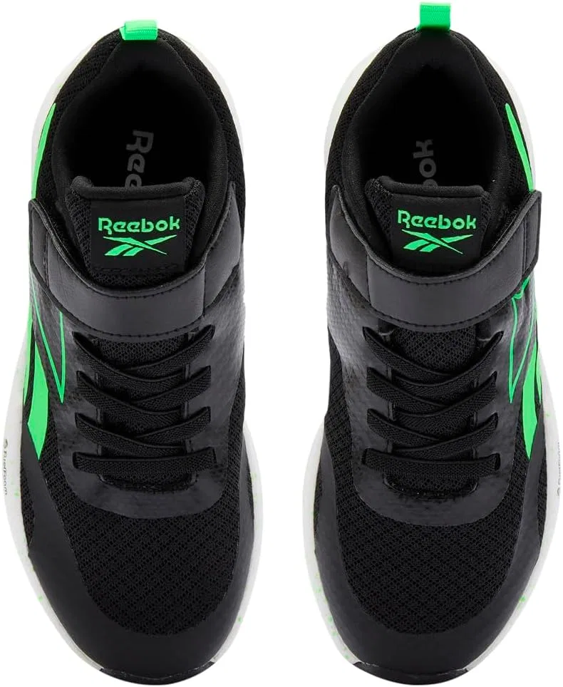 Детские кроссовки Reebok Energen Run с эластичной шнуровкой и верхним ремешком, Black Solarlime Ftwrwhite — фото 4