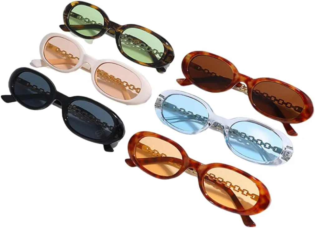 

Модные маленькие овальные женские солнцезащитные очки в стиле ретро, ​​металл, мужские в стиле панк, с защитой от УФ-излучения UV400 TOIPASTN, Beige Champagne