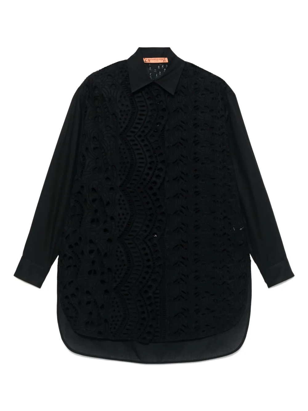 

Рубашка с английской вышивкой Ermanno Scervino, черный