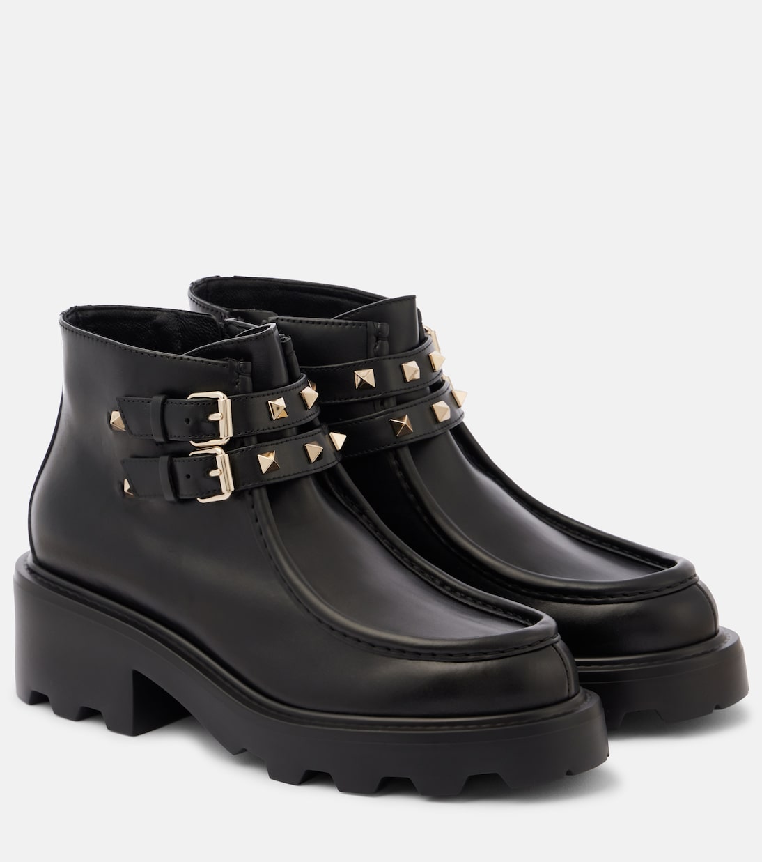 Кожаные ботильоны Rockstud Valentino Garavani, Nero