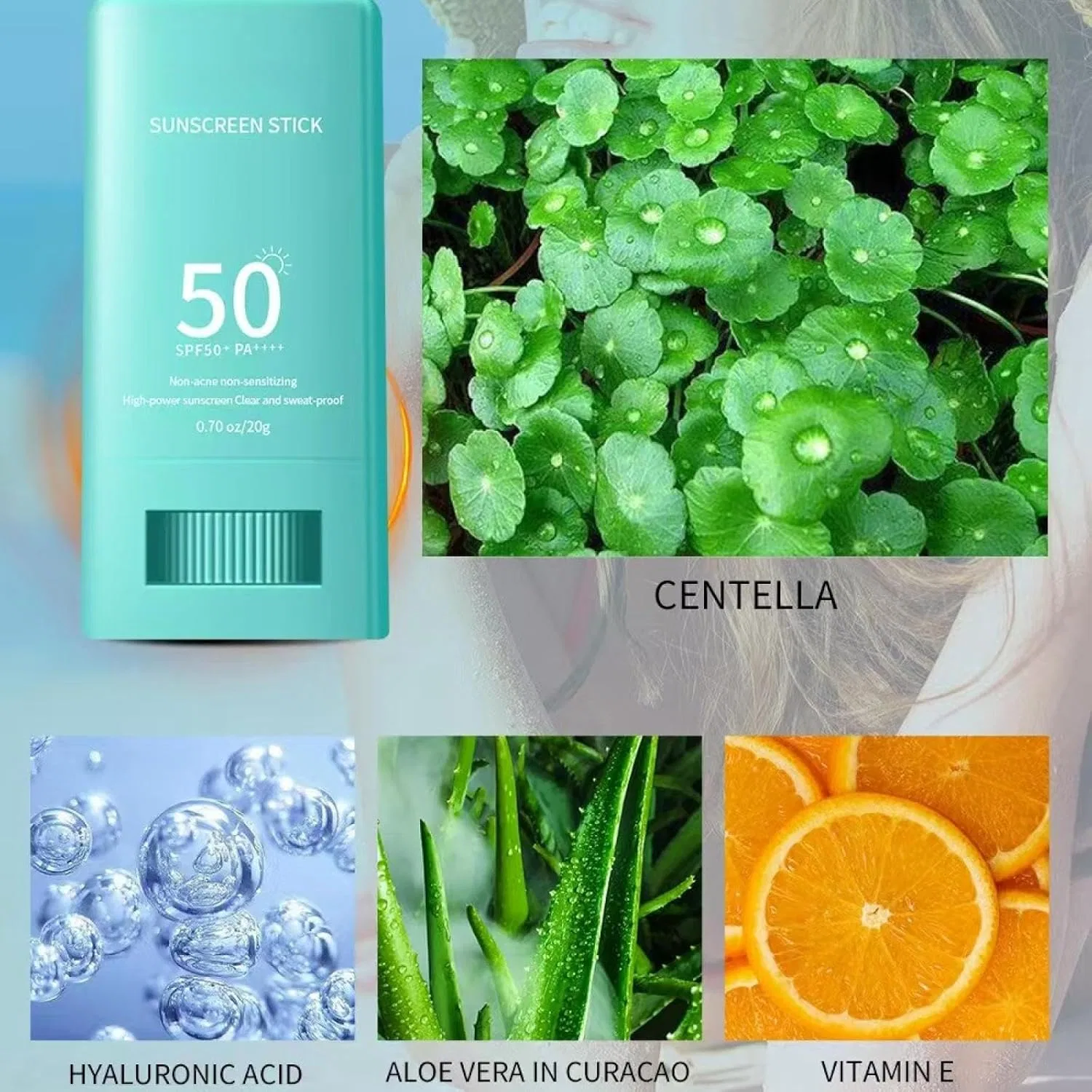Солнцезащитный стик для лица и тела XUANOCHENG SPF50 PA++++, без отдушек, 1 шт — фото 3