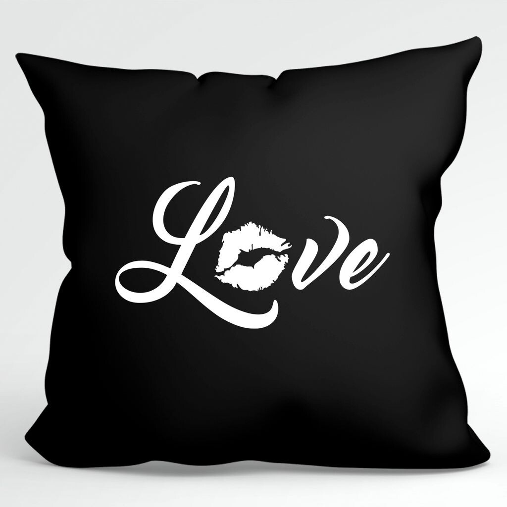 

Подушка Huuraa Love Kiss Декоративный чехол на подушку без наполнителя Размер 40 x 40 см Черный с мотивом для любимых Идея подарка для друзей и семьи Hellweg Druckerei