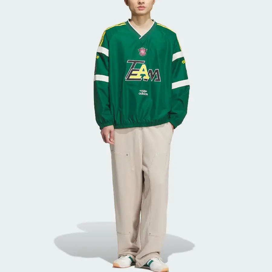 Свитшот fw25 team woven Adidas Originals, темно-зеленый — фото 3