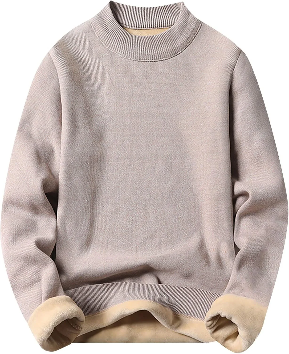 

Мужской свитер Ymosrh с длинным рукавом, флисовой подкладкой и резинкой