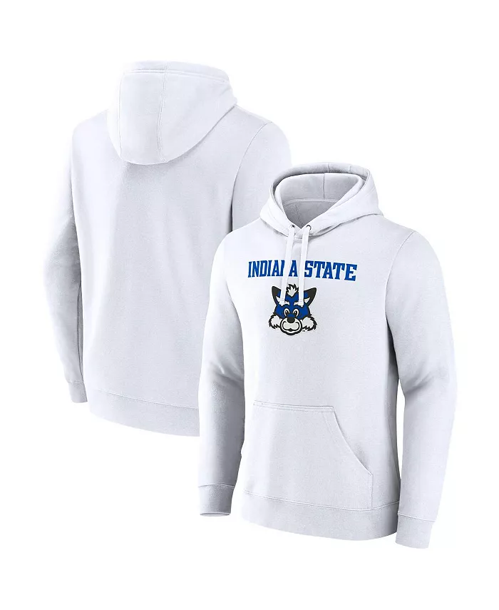 

Мужская белая толстовка с капюшоном Indiana State Sycamores с основным логотипом Fanatics