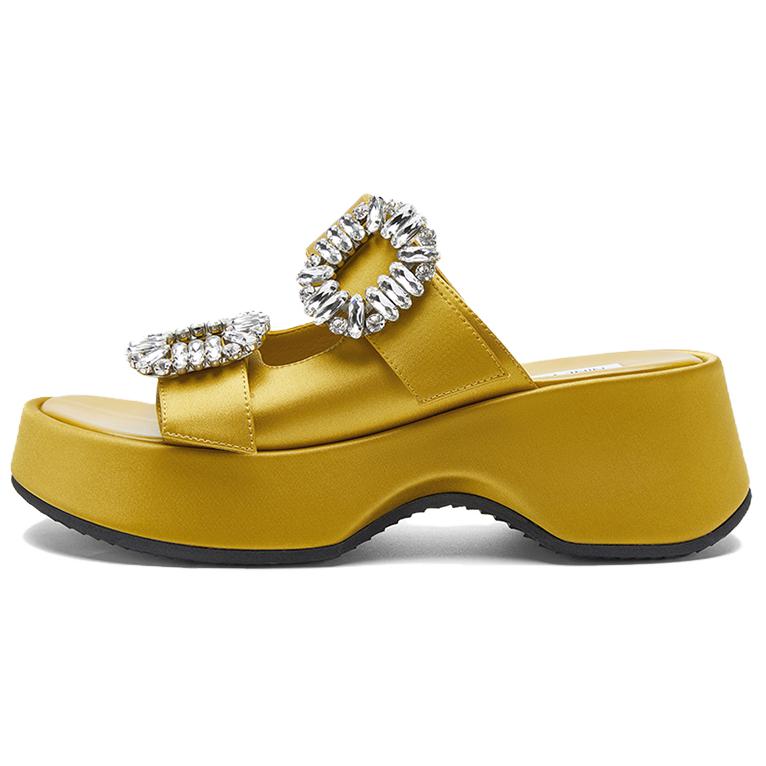 NINE WEST Женские противоскользящие тапочки устойчивые к истиранию Ginger Yellow, цвет Ginger Yellow