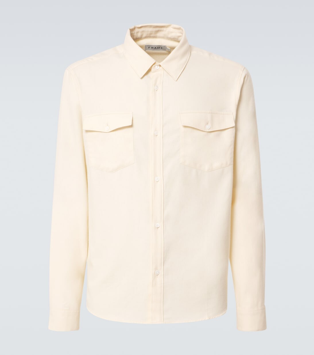 

Рубашка из хлопка и шерсти Frame, цвет off white