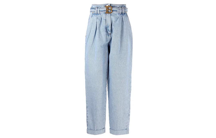 BALMAIN Джинсы Women's Blue Moderate Straight Fit — фото 3