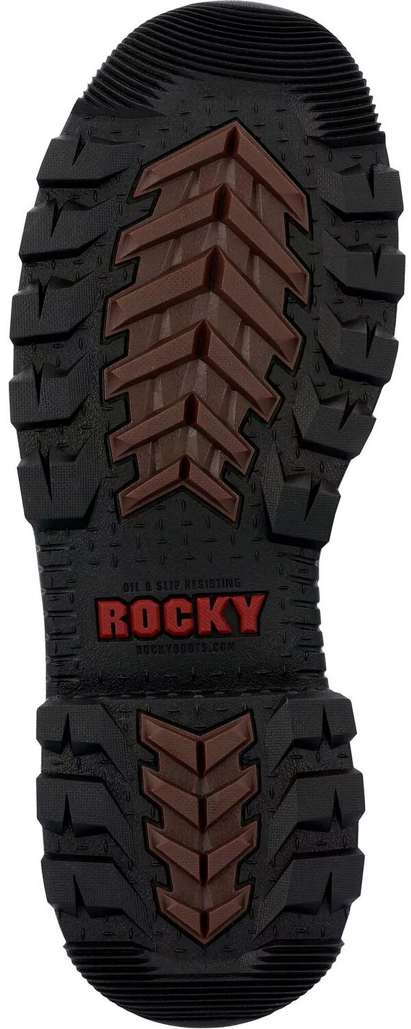 Мужские рабочие ботинки Rocky 6 дюймов Rams Horn водонепроницаемые с композитным носком, коричневый — фото 2