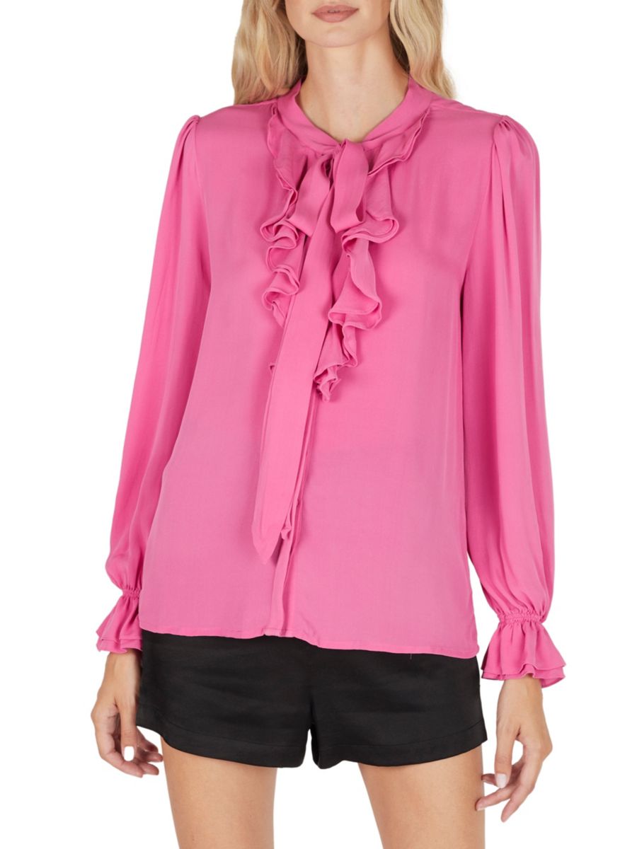 

Блузка с оборками Sara Secret Mission, цвет Fuchsia Pink