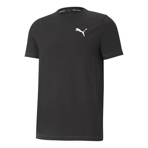 

Футболка solid color athleisure casual sports breathable round neck short sleeve black Puma, черный
