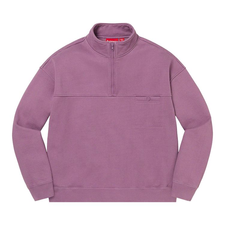 

Пуловер Supreme Washed Half Zip Pullover Dusty Purple, фиолетовый