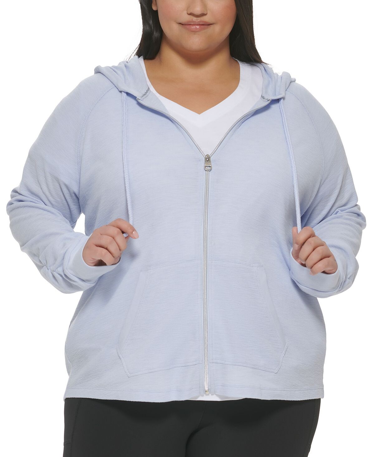 

Толстовка на молнии со сборками на рукавах, XS-3X Calvin Klein
