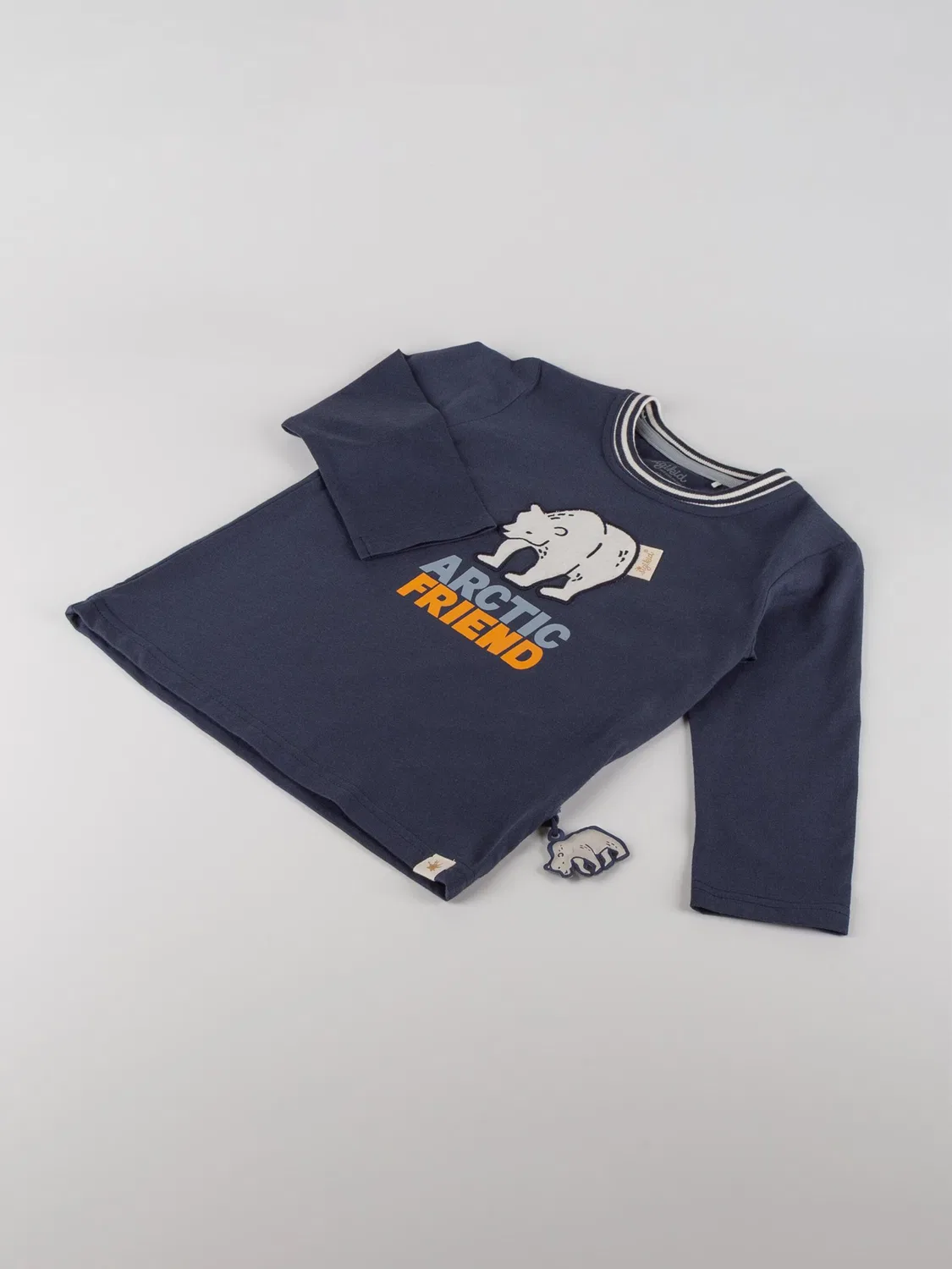 Футболка Sigikid Langarmshirt Polar Friends темно-синего цвета — фото 4