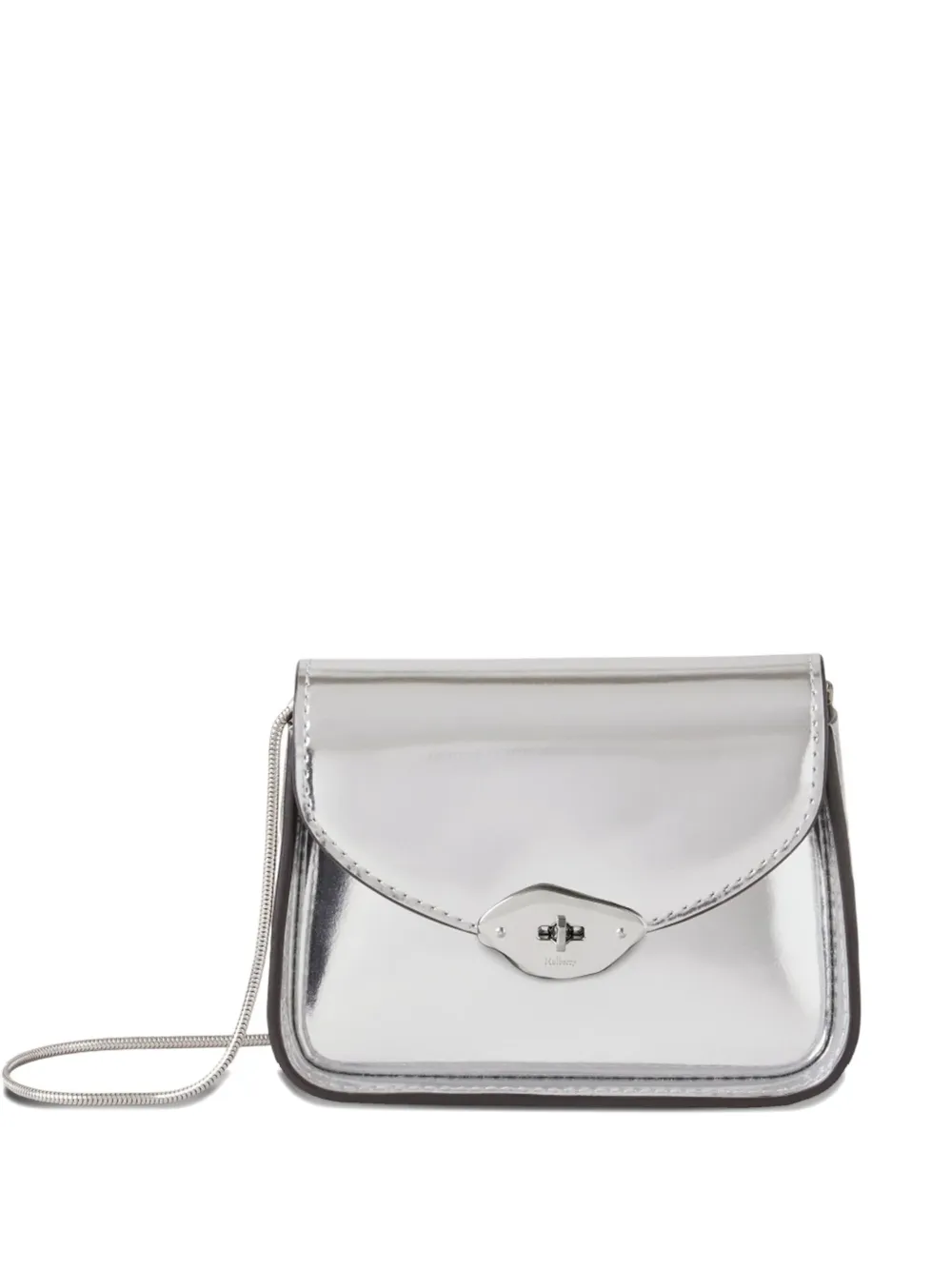 

Мини-сумка Lana с металлическим клапаном и кросс-боди Mulberry, серебяный