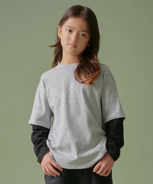 Унисекс футболка с круглым вырезом MUSINSA STANDARD KIDS серая
