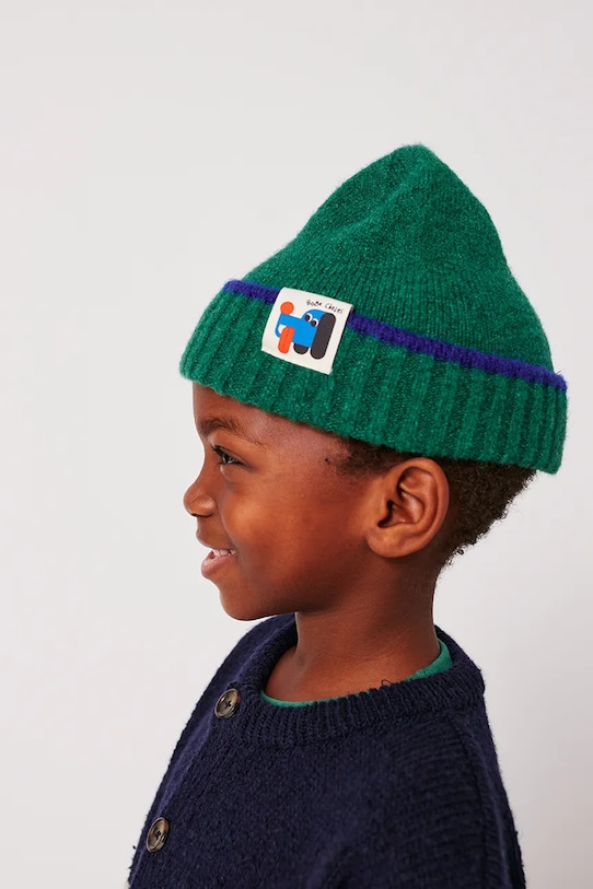 

Детская шапка из шерстяной смеси Doggy Mate Bobo Choses, зеленый