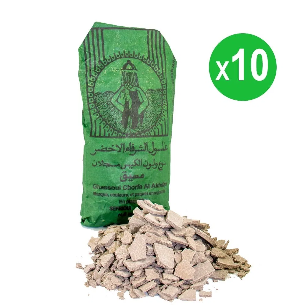 Марокканская глина Гассул для ухода за волосами и телом, 500 г (10 шт.) ‎Saharashop — фото 2