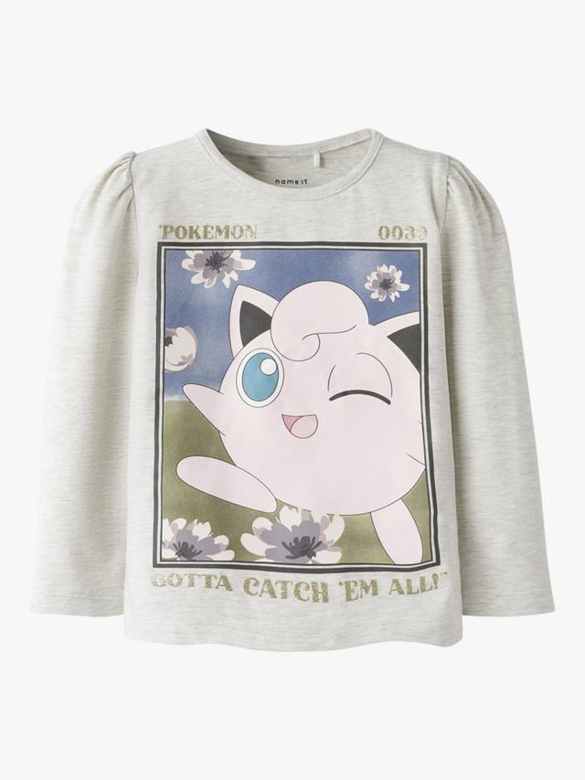 

Детская футболка с длинным рукавом Pokémon из хлопковой смеси NAME IT, Peyote Melange