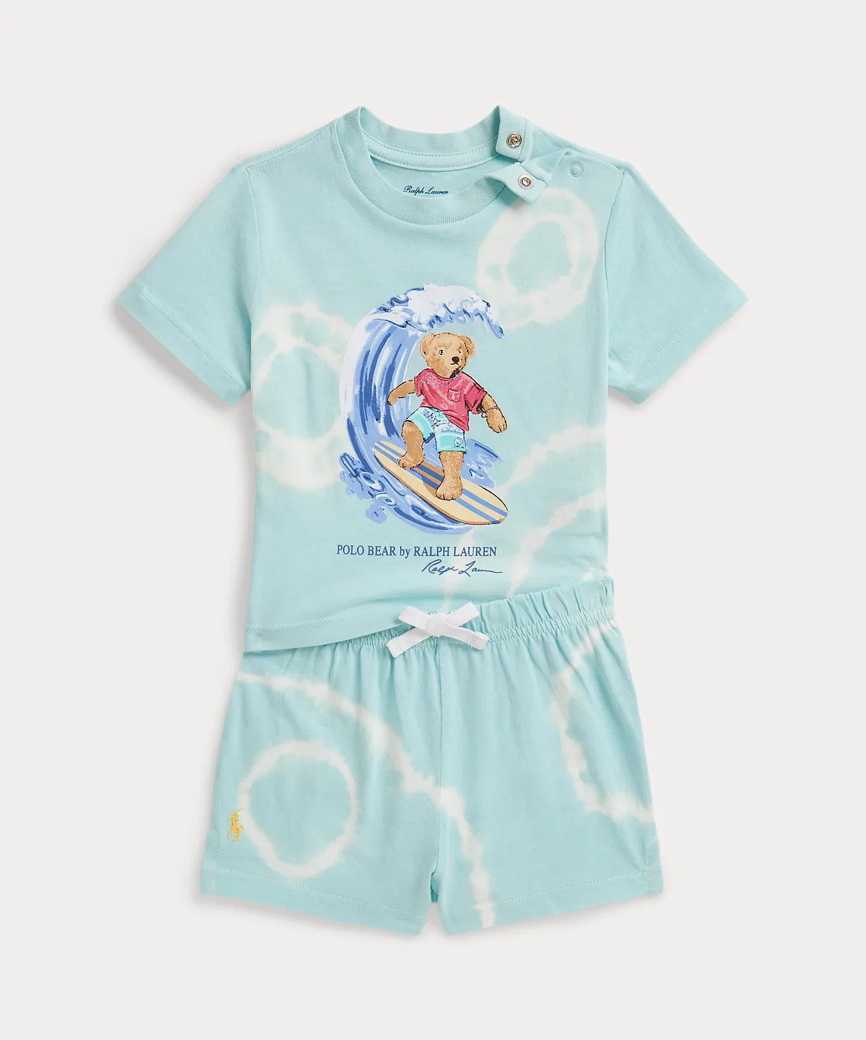 Детский комплект футболка и шорты Polo Bear тай-дай хлопок Ralph Lauren синий