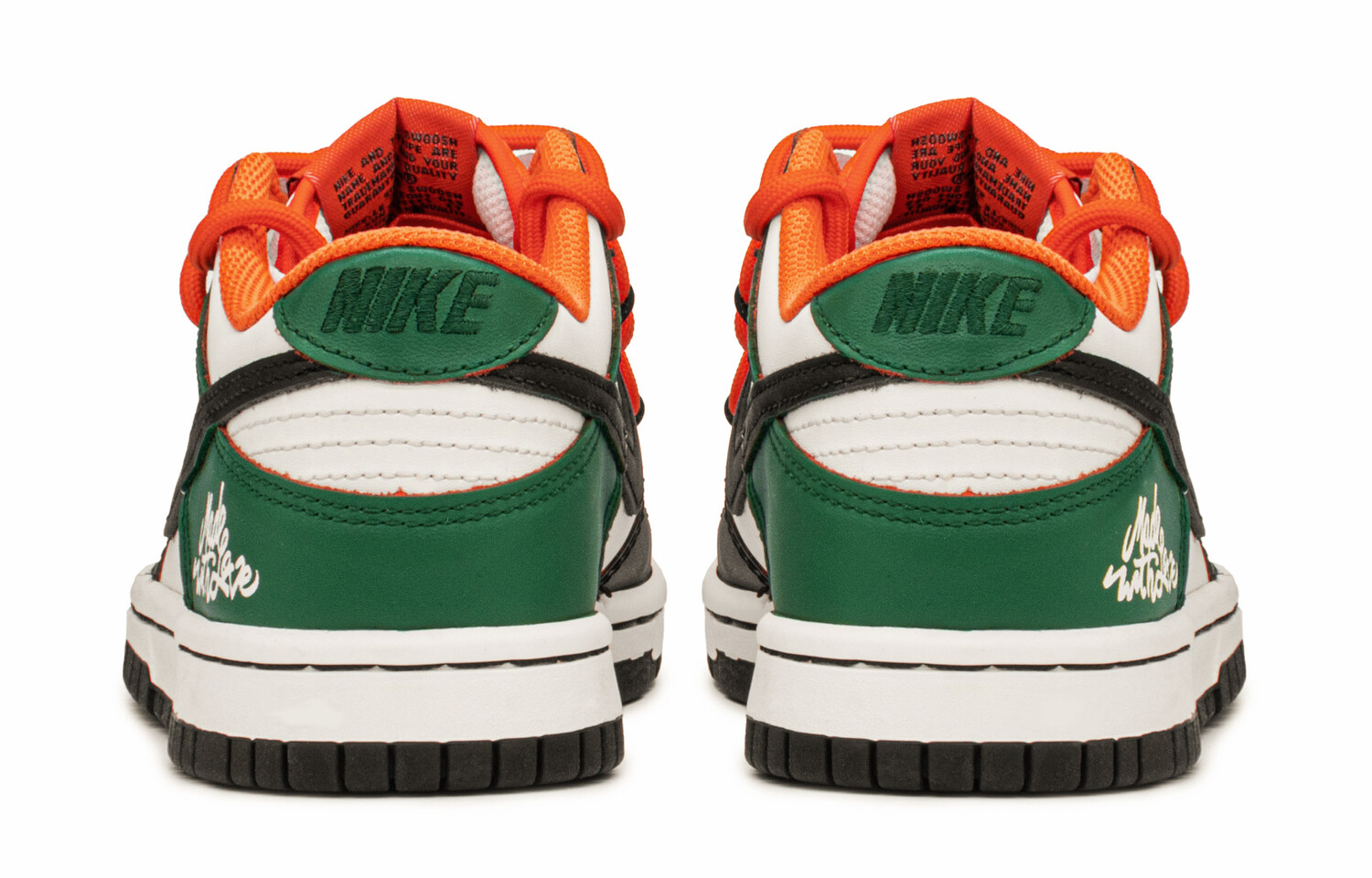 

Кроссовки Nike Dunk Skateboard Shoes Women's Low-Top Green Orange