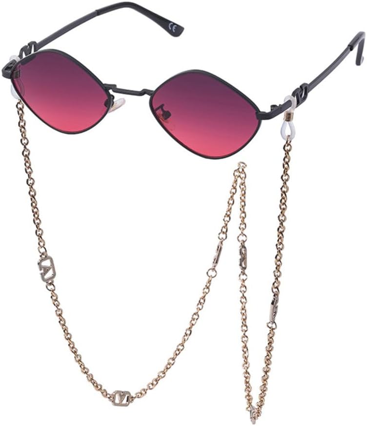 

Модные женские солнцезащитные очки с цепочкой, маленькие «кошачий глаз», винтажные элегантные очки с защитой от УФ-излучения UV400, роскошные очки для женщин generic, C4