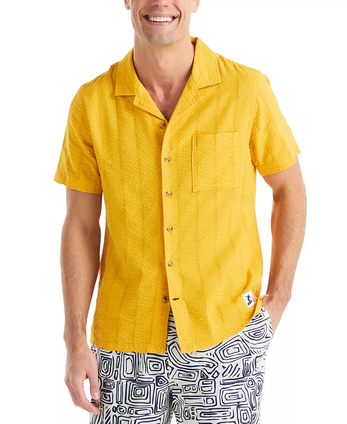

Beach Boys x Мужская рубашка с коротким рукавом в полоску из пике Nautica, зеленый