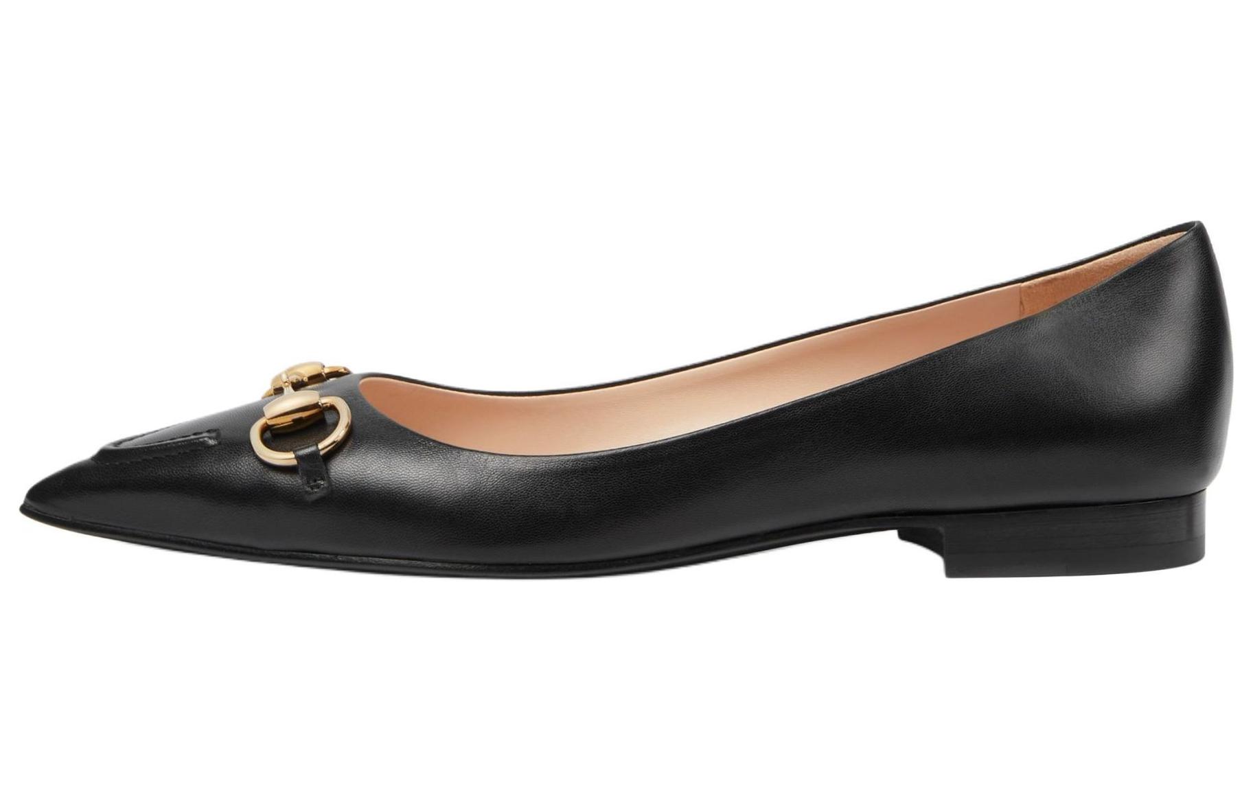 Повседневные туфли Horsebit Single, женские, черные, 1,5 см GUCCI, Black